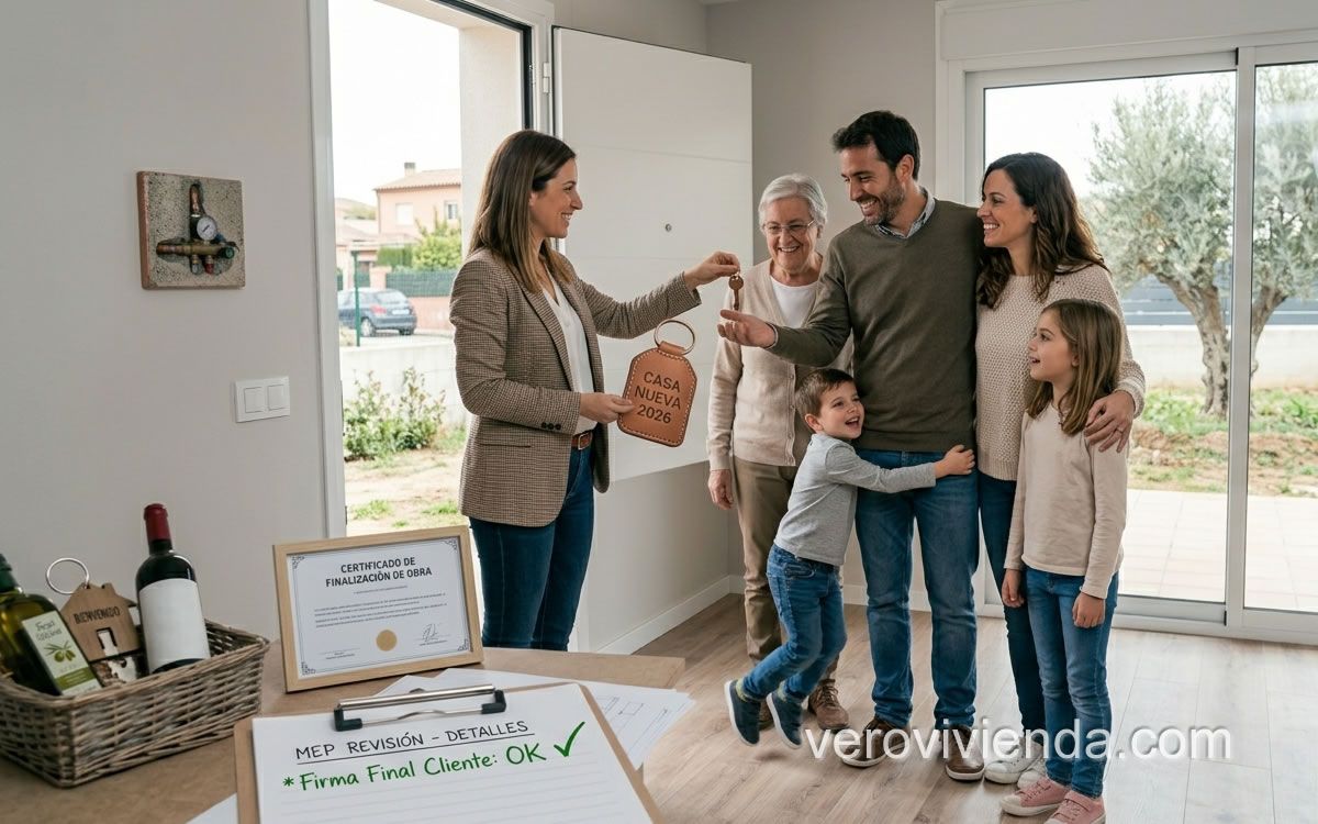 familia familia recibiendo las llaves